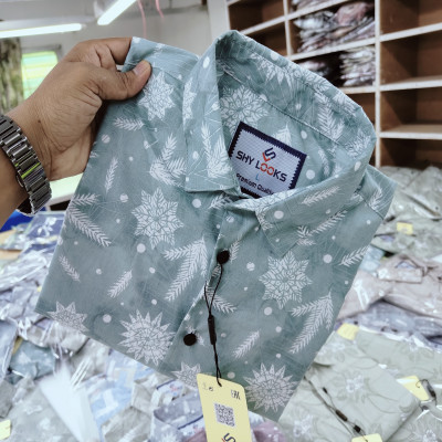 Pure Cotton full Sleeve Print Shirt for Men's