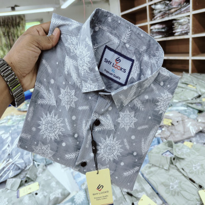 Pure Cotton full Sleeve Print Shirt for Men's
