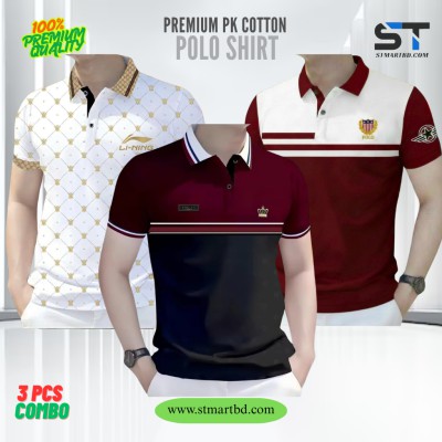 3 PCS COMBO OFFER!Exclusive Design PK Polo Shirt-A