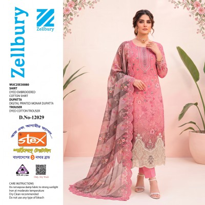 New Zellbury 3-Piece Embroidered Unstitched Suit