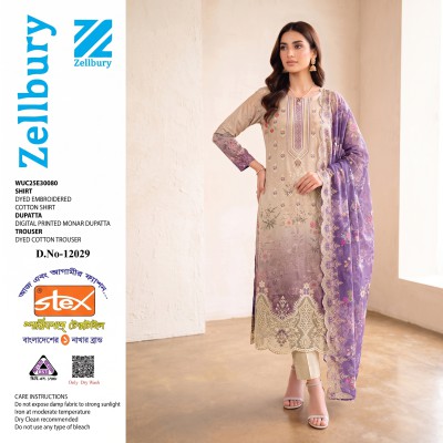 New Zellbury 3-Piece Embroidered Unstitched Suit