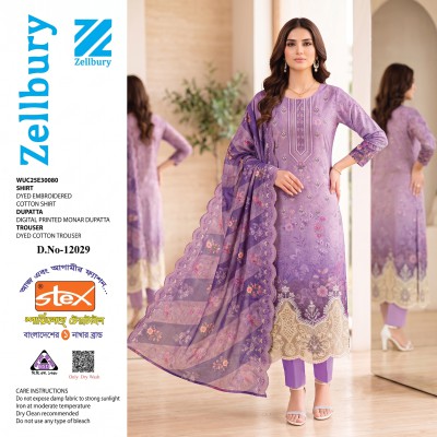 New Zellbury 3-Piece Embroidered Unstitched Suit