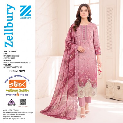 New Zellbury 3-Piece Embroidered Unstitched Suit